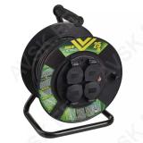 Rubber Extension Cord Reel – 4 sockets, 25m, 1,5mm² SCHUKO