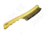 Hand Scratch Brush 280/140 crimped brass wire 0,20 T23 plastic body yellow / 4 rows