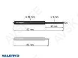 Gaasivedru Arctic L = 160 mm, L kokkusurutud = 110 mm, 200N, Ø15/6 mm, M5
