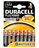 Patarei, duracell, aaa, 1,5v, 8tk