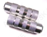 Alloy axle pegs dia 38 x 110mm x m14 silver