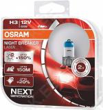 12v h3 pirn 55w pk22s night breaker laser +150% hcb 2tk osram