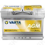 VARTA DYN AGM A7 70Ah 760A 278X175X190 -/+