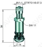 Tl-met.ventiil. nikeldatud. l=39mm. ava=8.3mm. 14bar s/a