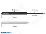 Gaasivedru Arctic L = 860 mm, L kokkusurutud = 470 mm, 650N, Ø22/10 mm, M8
