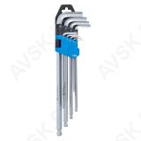 L-Type Wrench Set | extra long | internal Hexagon / internal Hexagon with Ball Head 1.5 - 10 mm | 9 pcs.