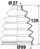 Veovõlli tolmukate 25 x 89 x 125