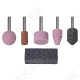 Mounted Stone Set 5 Pcs. 6 mm shank, plus dressing stone