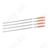 BBQ skewers set 4pcs, stainless steel with wooden handles, 60cm