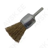 End Brush D25 shank 6 crimped brass coated steel wire 0,30 T30 Do-It-Yourself / max. RPM 4.500