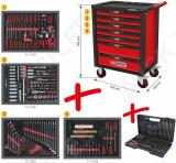 515-os. tööriistakäru tööriistadega racingline 7-sahtliga punane/must ks tools