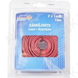 ELEKTRIJUHE 2X1MM PUNANE/MUST 10M IP