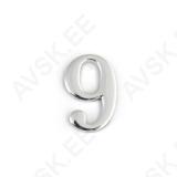 Uksenumber Nr.9 kroomitud 45mm