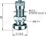 TL-MET.VENTIIL. NIKELDATUD. L=26MM. AVA=8.3MM. 14BAR S/A