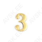 Uksenumber Nr.3 kuldne 45mm