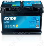 EXIDE 72AH 760A 278X175X190 AGM Start/stop -/+