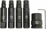 6-os. 3/4" pikkade torx löökotsikute kompl. t70/t80/t90/t100 triumf