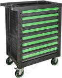 Tööriistakäru tühi "8 black-green" 8-sahtlit (võrdse kõrgusega) jbm