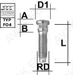 Tikkpolt tp14x2.0/58/15.6 (p63/58/53. d15.60) ford transit topeltr (tag)