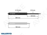 Gaasivedru Arctic L = 290 mm, L kokkusurutud = 180 mm, 150N, Ø18/8 mm, M6