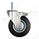 Thr.Stem Dbl Brake Sw.Caster-Black Rub.