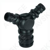 Plastikust T-kujuline ( kolmik ) voolikuühendus 1" - ( 1/2"-3/4" )