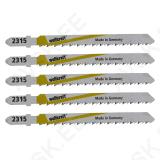 HSS Jigsaw Blades 5 pcs, T-shank, wood and plastic, clean cut