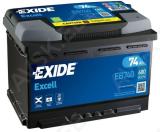 EXIDE 74AH 680A 57412 EXCELL -/+