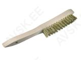 Hand Scratch Brush 295/145 crimped brass wire 0,30 T25 wooden body / 4 rows