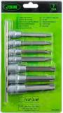 7-os. 1/2"+3/8" pikkade torx padrunotsikute kompl. t30-t70. siinil jbm*