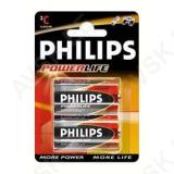 Patarei, philips powerlife, leelispatarei, 2tk, 1.5v