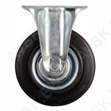 Fixed Caster W. Black Rubber 125mm