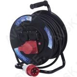 Rubber Extension Cord Reel – 3 sockets, 25m, 1,5mm² SCHUKO