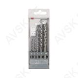 Rock Drill Bit Set, Tungsten Carbide Tipped, 5pcs, Ø 4-10 mm in plastic cassette