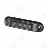 LD2329 "GRAPHITE" KÜLJETULI LED PUNANE TUMEDA KLAASIGA 78X19X11MM 12/24V IP68