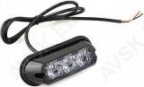 Strobo vilkur kollane 3-led 12/24v r65 r10 110x40mm
