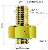 Ventiili adapter vc-6 - vc-2 (üleminek jämedalt stand. ventiilile) sisse keerat