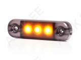 KÜLJETULI LED 12/24V KOLLANE TUMEDA KLAASIGA 3-LED 84X25X11MM