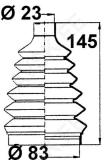 Veovõlli tolmukate 23 x 83 x 145