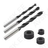 3 Dowel drills with centre point and depth stop