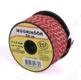 Müürinöör 1,5mmx50m puna-valge