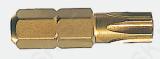 Screwdriver bit, TiN coated, 25mm, Torx T15