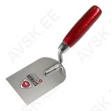 Plastering trowel, stainless steel, rounded back edge, 110 × 80 mm