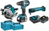 Akutrell+ketassaag+universaaltööriist multi combokit 18v 2x5.0ah (ddf484+dhs660+dtm51) makita