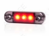 KÜLJETULI LED 12/24V PUNANE TUMEDA KLAASIGA 3-LED 84X25X11MM
