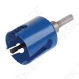 1 Universal hole saw complete with hexagon shank and CT drill, cutting depth 60 mm