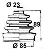 Veovõlli tolmukate 23 x 85 x 89