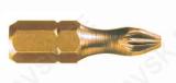 Screwdriver bit, TiN coated, 25mm, PZ3