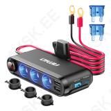 Sigaretisüütaja pikendus USB,USB-C,voltmeeter Amio