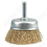 Cup Brush W. Shaft 50mm, Crimped Wire